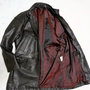 빈티지 리얼 가죽 코트 가죽 자켓 램 가죽 블랙 XL 상당