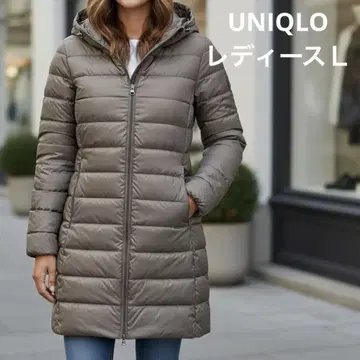UNIQLO 울트라 라이트 다운 후드 부착 롱 다운 자켓 여성용 L