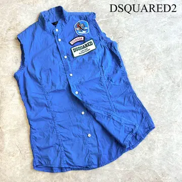 DSQUARED2 코튼 와펜 포함 밴드 카라 슬리브리스 셔츠 50