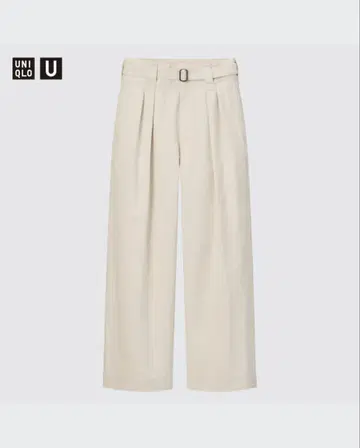UNIQLO U 벨티드 턱 와이드 팬츠