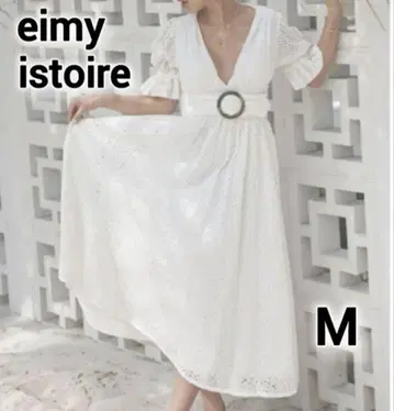 eimy istoire 코튼 레이스 롱 벨트 퍼프 슬리브 M