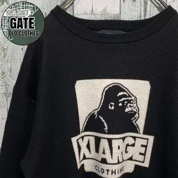 [ 레어템 ] 엑스라지 빅 로고 니트 스웨터 블랙 L 인기 희귀