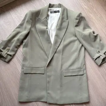 [ ZARA ] 롤업 슬리브 블레이저 L