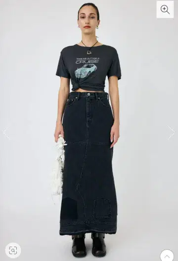 MOUSSY 업사이드다운 리메이크 데님 스커트