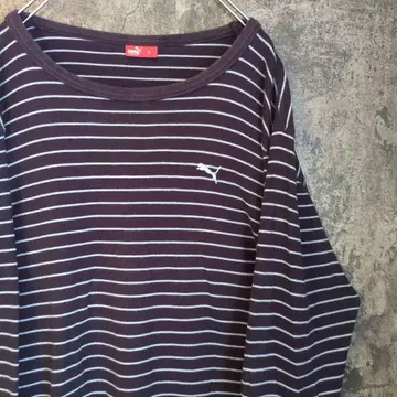 PUMA 자수 로고 롱 T 보더 긴팔 티셔츠 푸마 빈티지 90s