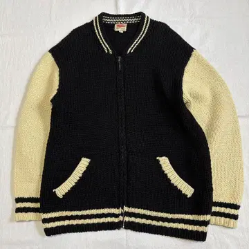 vintage 집업 니트 자켓