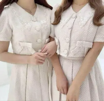 evelyn 에블린 트위드 셋업 핑크