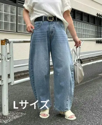 [ 퓨어세신 ] 커브 실루엣 데님 L 사이즈(40) 인디고 블루