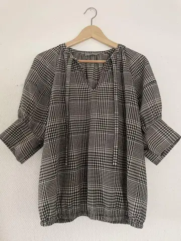 24AW 새상품급 theory luxe 체크 블라우스