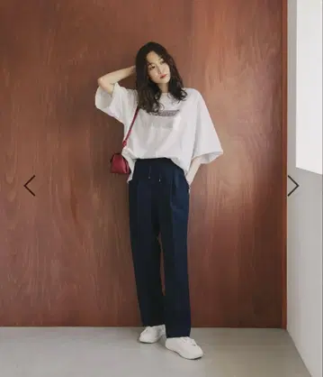 키지마 아스카 우츠쿠 실루엣 이지 W 크로스 스트레이트 팬츠/495820