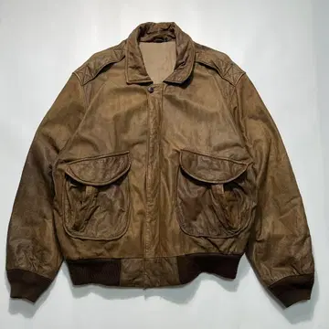 90s 빈티지 가죽 A2형 플라이트 자켓 L 브라운 7216