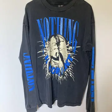 NOTHING 그래픽 긴팔 티셔츠 M 빈티지 가공