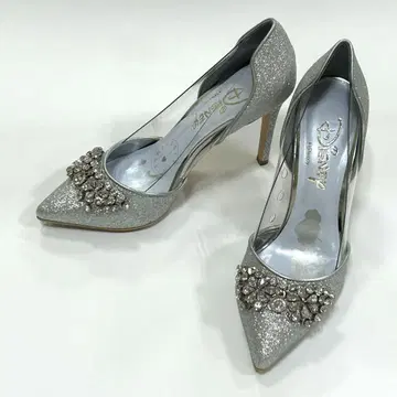 DIANA 디즈니 신데렐라 실버 비쥬 힐 펌프스 컨디션 최상