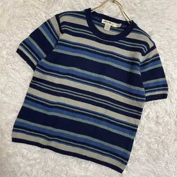 새상품급 Eddie Bauer 니트 보더 네이비 M