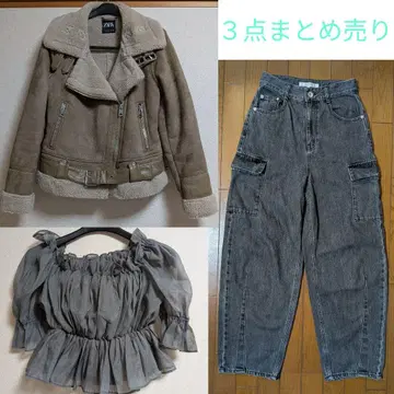 ZARA 페이크 무스탕 자켓 브라운 M 외 3점 묶음 판매