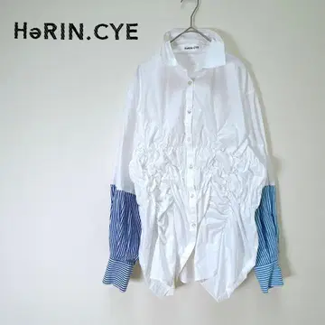 미사용급 HeRIN.CYE 셔링 셔츠 절개 블라우스 모드 스타일