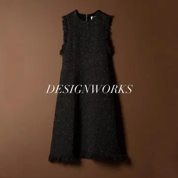 새상품급 DESIGNWORKS 아바하우스 라메 트위드 원피스