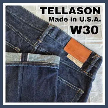 TELLASON 청바지 USA제 빨간색 귀 W30 셀비지 다크 네이비