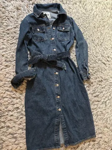 미착용 ZARA 데님 원피스 허리 벨트 포함
