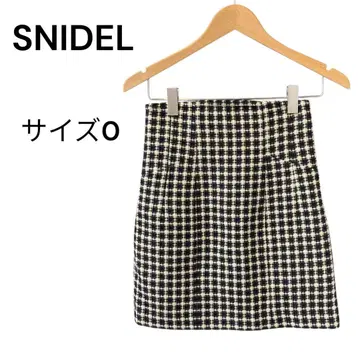 컨디션 최상 SNIDEL 스나이델 미니 스커트 체크 사이즈 0 블랙 블랙