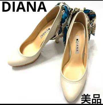 새상품급 다이애나 DIANA 펌프스 스카프 리본 모티브 가죽
