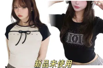 2점 [미사용 새상품] 상의 T셔츠 블랙 인기 아이템 선물