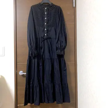 jane marple 제인 마플 코튼 로운 아가사 드레스 블랙