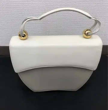 긴자 kanematsu 화이트 가죽 핸드백