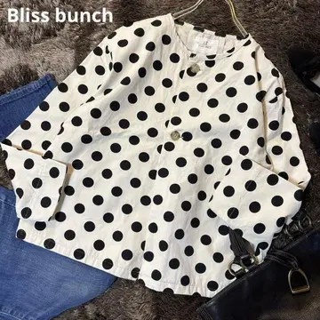 새상품급*Bliss bunch 도트 프린트 노카라 자켓 겉옷