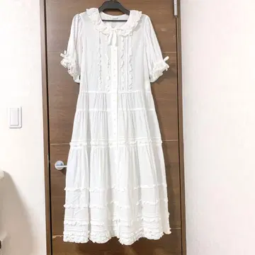 PINK HOUSE 핑크하우스 코튼 로운 원피스 화이트