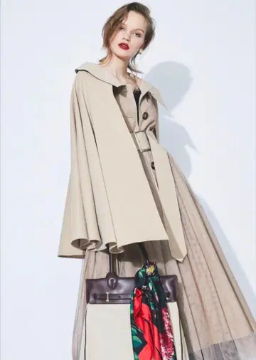 LA BELLE ETUDE 튤 케이프 트렌치코트