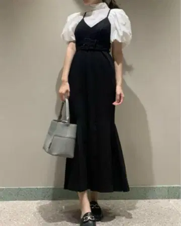 snidel 쟈스카 블랙 허리 벨트 머메이드 원피스