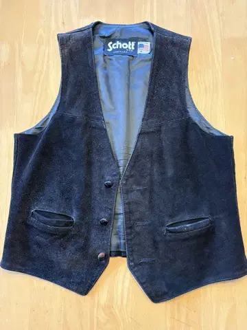 Schott 스웨이드 베스트 M 블랙