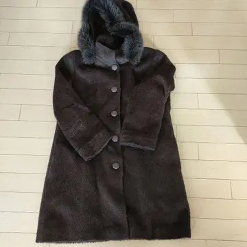 Leilian 다크 브라운 롱 코트