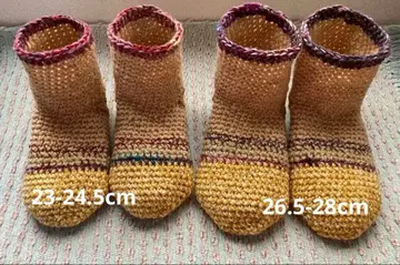 따뜻한 손뜨개질 초목 염색 털실 룸슈즈 양말 커버 룸삭스