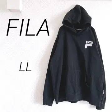 FILA 휠라 속기모 후드 부착 후드티 LL 블랙 로고 마크 무지