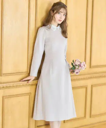 토코 클로젯 2WAY 비쥬 x 레이스 카라 부착 종이상자 원피스