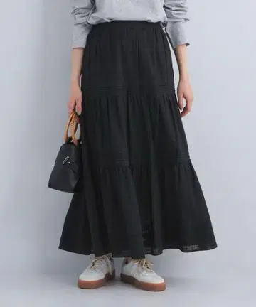 그린 라벨 릴랙싱 핀턱 티어드 스커트
