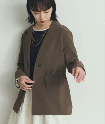 paravion 허리 벨트 테일러드 자켓 브라운