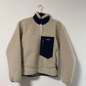 patagonia 플리스 자켓 XXS 베이지/네이비