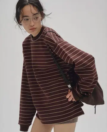 todayful Border Long T-shirts 초코