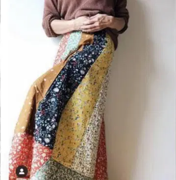 swell vintage 패치워크 롱 스커트 꽃무늬 새상품급