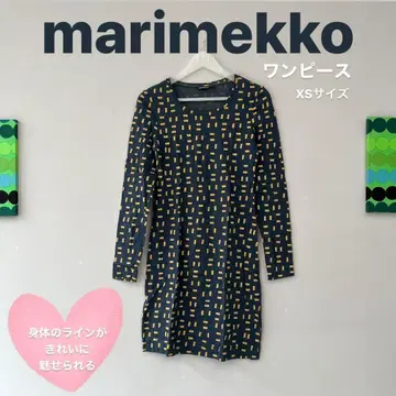 [ marimekko ] 원피스 XS 사이즈 짙은 녹색 다크 그린 긴팔