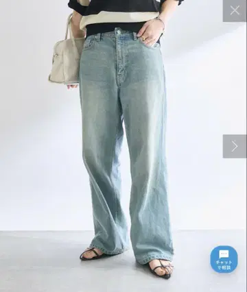 [MONN] 루즈 데님 리브 드로이트