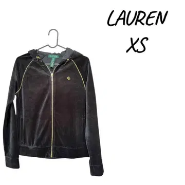 [ 새상품급 ] LAUREN 후드 부착 후드티 XS 블랙