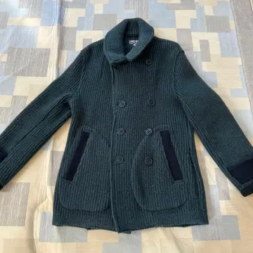 할리우드 런지 마켓 BLUE BLUE 짙은 녹색 피 코트