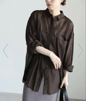 셀렉 모카 시어 오버 사이즈 셔츠