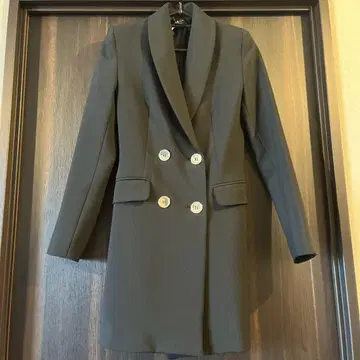 ZARA XS 블랙 더블 브레스트 자켓 원피스