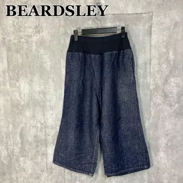 BEARDSLEY 린넨 와이드 팬츠 네이비 데님풍
