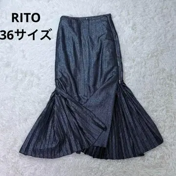 Rito [카미시라이시 모카 착용] 사이드 플리츠 메탈릭 체크 스커트